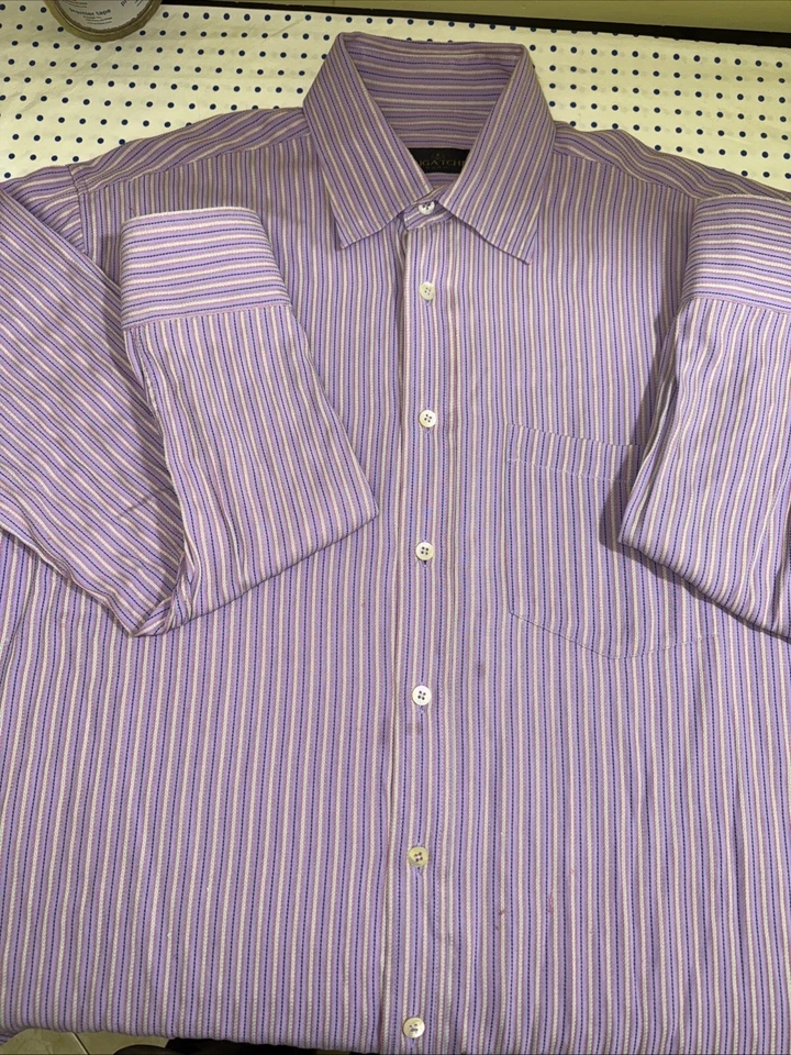 Bugatchi Uomo Pink Striped Medium Shirt - Image 4 of 4