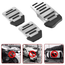6 Pcs Silver Car Clutch Brake Gas Pedals Pad Cover Kit Fits For Manual Universal