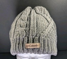 Columbia Womens One Size Gray Cable Knit Fleece Lined Beanie Winter Warm Hat Cap