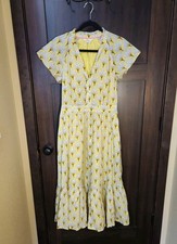 EUC Women's BodenShort Sleeve Floral Print Lined Long Dress Size 6 6R