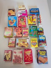 VTG Pretend Play Food Boxes Lot Of 21 Brand Name Oreo Cereal Cheerios Ritz