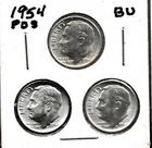 1954" PDS" ROOSEVELT DIMES ***BU***