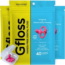 Gfloss HandsFree Dental Floss 120 Count Pack of 3  Light Travel Case Easy ...