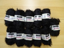Strickgarn Wolle Fransengarn  Effektgarn Schachenmayr Brazilia Fb.99 schwarz