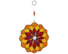 Suncatcher "Mandala" Mobile rot-gelb-orange Fensterbild Fensterschmuck ca. 20 cm