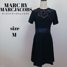 MARC BY MARCJACOBS S/S Sequin Dress Silk Waistband Black Lined Size 2 MJ1225203