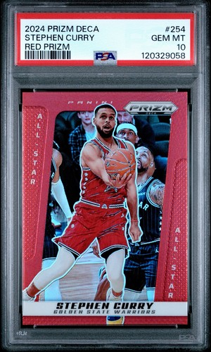 2024-25 Panini Prizm Deca Stephen Curry #254 Red Prizm /199 PSA 10 Warriors