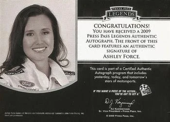 Press Pass Legends 2009 #NNO Ashley Force Hood autógrafos dorado BGS 9/150 Foto 2 de 2