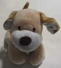 Koala Baby BEST FRIEND Puppy Dog Rattle 8" Plush Brown Tan Blue Stuffed Toy