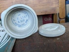 Small Red Wing Stoneware Advertising Casserole Garden City Minnesota MN w/Lid