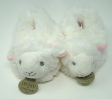 Doudou Et Compagnie Paris Little Lamb White Baby Booties Slippers Rattle NEW