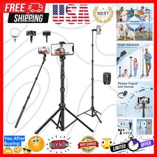 72" Tripod for iPhone, Phone Camera Travel Tripod Stand with Remote, Compat...