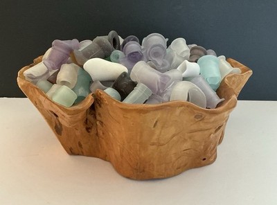 Tumbled Beach Sea Glass Bottle Tops and Necks (Contains 20 random pieces)