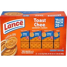 Lance Toast Chee Peanut Butter Sandwich Crackers - 20 Pack