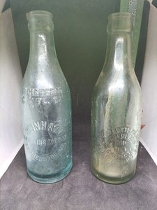 2 - Vintage RARE Reinhard Botttling Works Soda Bottles CUMBERLAND, MD Maryland