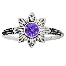 Natural Amethyst - Brazil 925 Sterling Silver Ring s.7 Jewelry R-1710