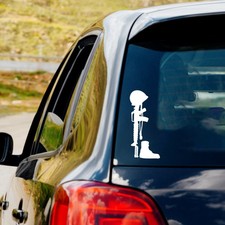 Fallen Soldier Vinyl Decal Sticker Car Truck Window Laptop Military Boots Tags