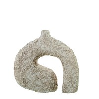 Abstrakte Tischvase, Keramik, Weiß, Rustikal, 30 X 12 X 30 Cm