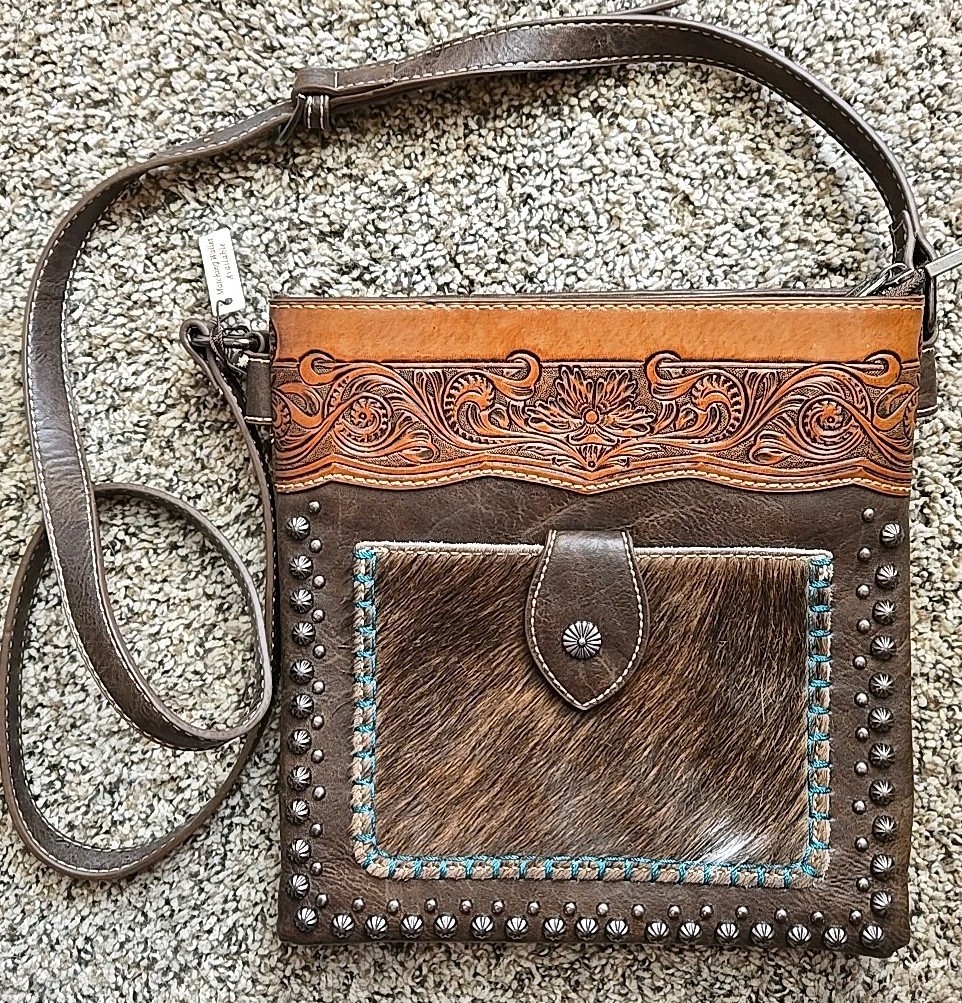 Trinity Ranch Tooled Design Three Main Pockets & … - image 1
