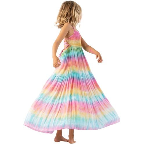 Tiare Hawaii Girls Kailani Lolli Tie Dye Halter Tiered Maxi Dress Size 10-12 - Picture 7 of 16