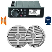 Fusion MS-RA70 Marine Stereo with Wet Sounds 6.5" Marine Speakers, White Grill