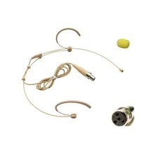 Beige Dual Earhook Headset Microphone for Shure Wireless System