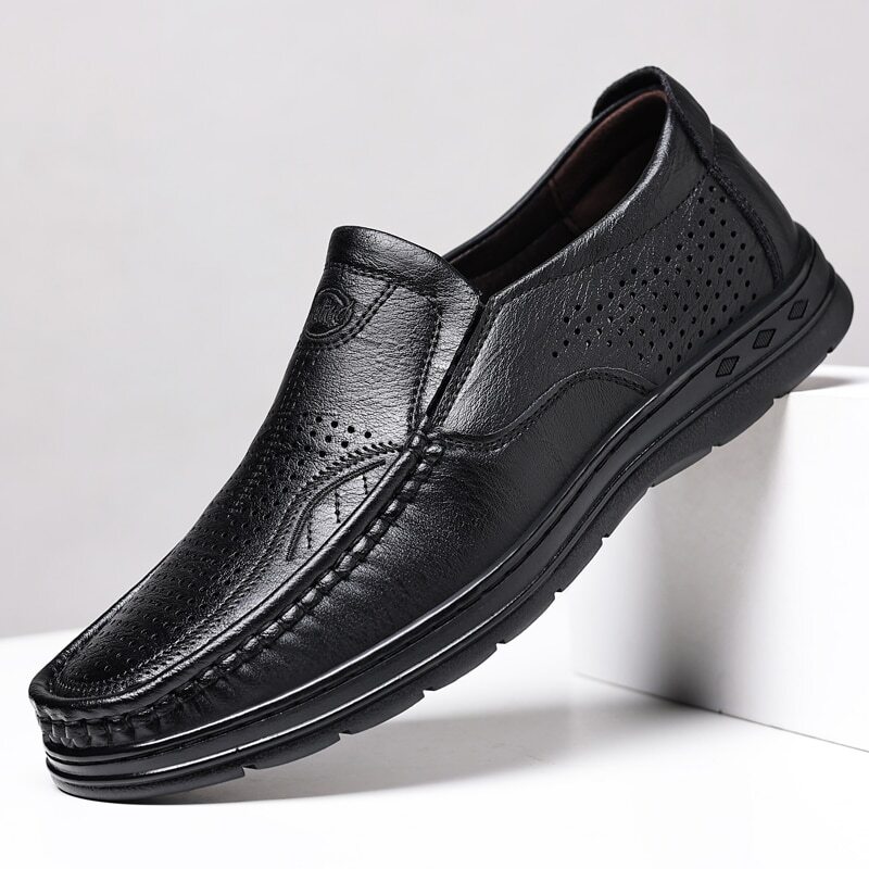 Men\'s Perforated Faux Leather Slip-On Hollow Black Casual Loafers Sz 8 New 73230331_001_main.jpg?sw=767&  main image 4