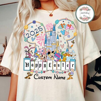 Custom Mickey & Friends Bunny Egg Happy Easter 2025 Unisex Adult Kid Tee 551822