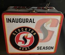 Stockton Heat Inaugural Season 2015-2016 Metal Lunch Box Pail w/Carry Handle SGA