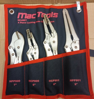 Mac Tools 4 Stück arretierende Schlauchklemmenzange (7'' 6'' 2 x 9'') (HC4SET) - NEU