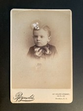 Antique Cabinet Card Photo: Small Boy w/ Big Bowtie