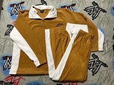 Foot Locker Fleece Beige/White 1/4 Zip Track Suit Men's XL Jump Suit