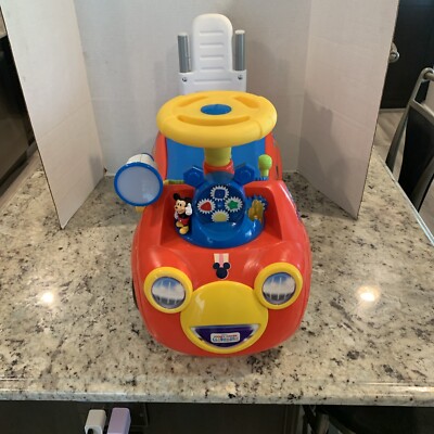 Kiddieland Disney Mickey Activity Car Ride-On, 12 Months to 36 Months  Lights Etc