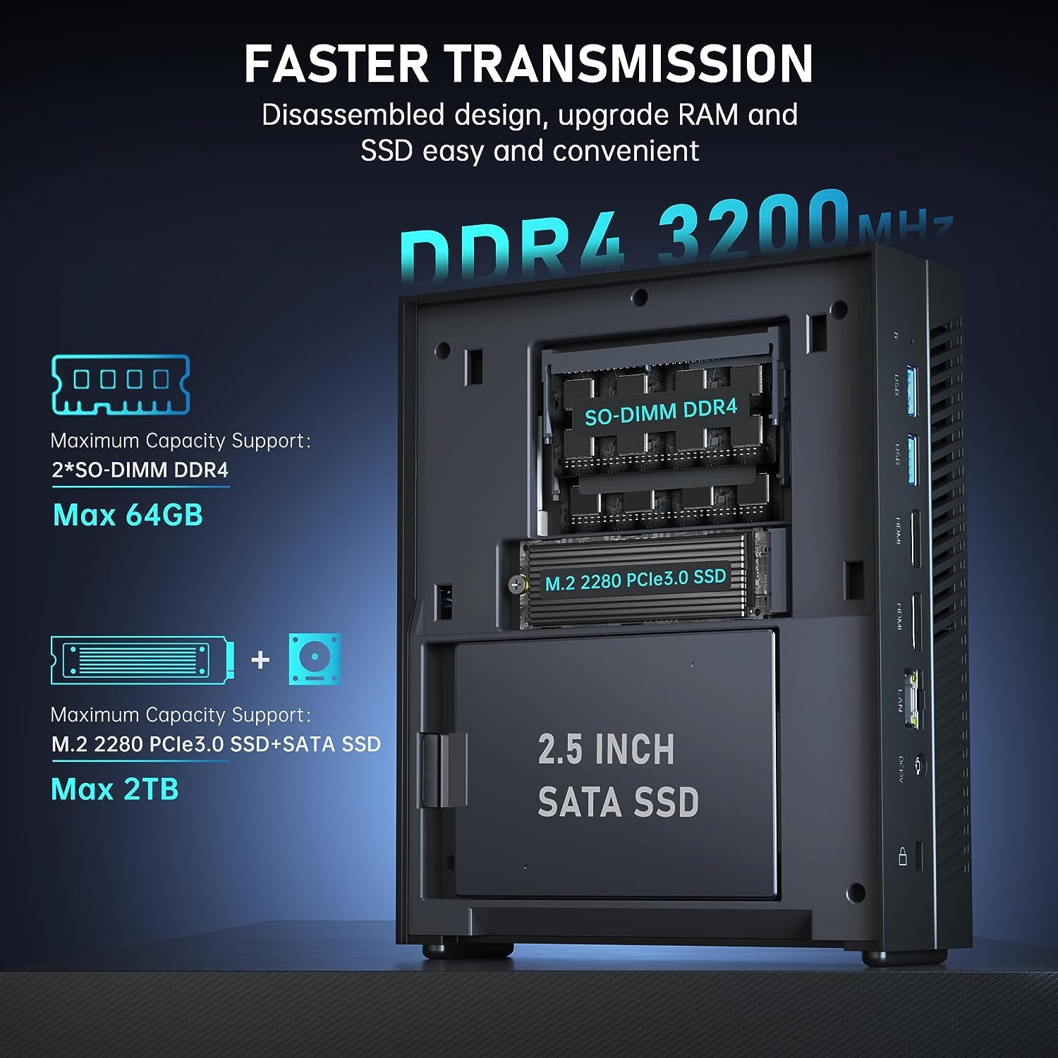 ACEMAGIC Mini PC Intel Core i5-11500B 16GB DDR4 1TB SSD Casual Gaming Win11 HOME