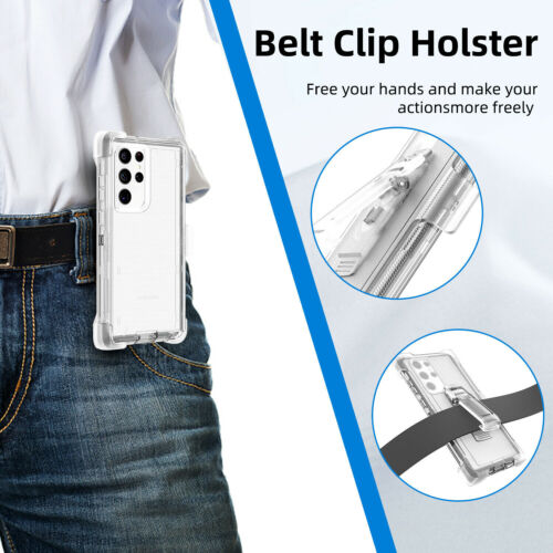 Per Samsung Galaxy S25 S24 S23S22+ custodia trasparente resistente ultra antiurto + clip - Foto 10 di 10