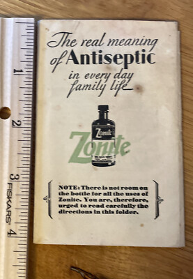 Vintage Collectible Zonite Antiseptic Advertising Booklet