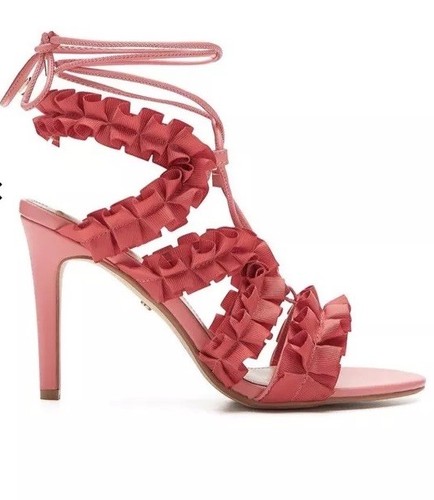 Mimco ❤️❤️❤️👠👠👠 Apricot New Sexy In The Fold $249 Heels Sandals Shoes 39 Or 8 - Picture 3 of 12