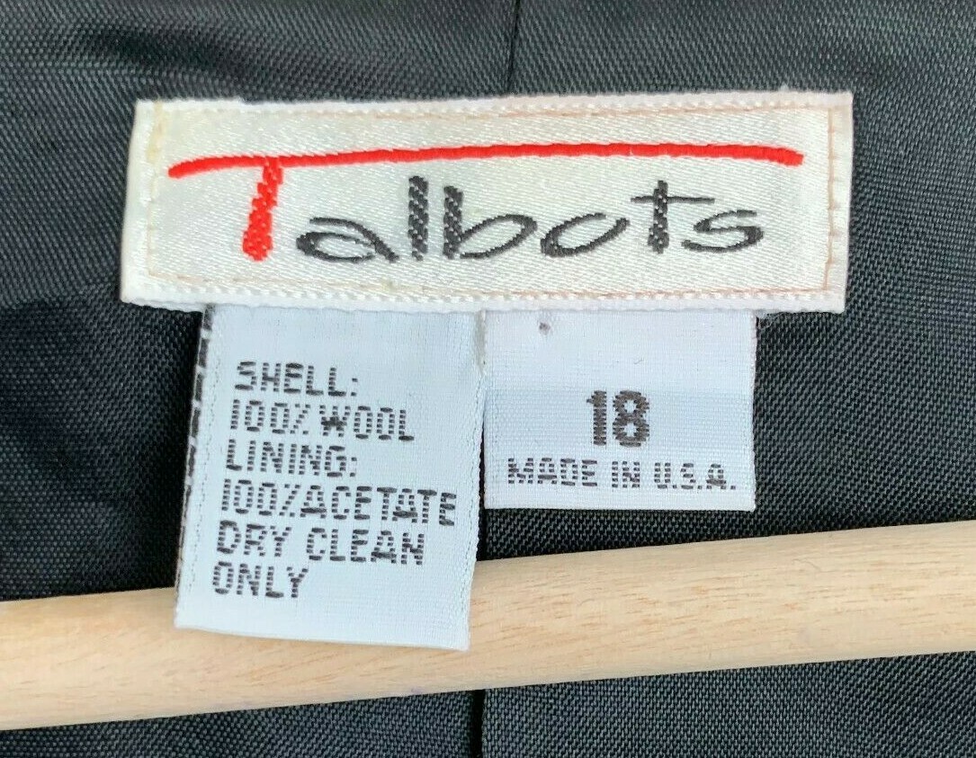 Talbots Jacket Black Wool Collared Buttons Pocket… - image 10