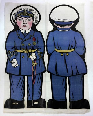 Seltene alte Vintage große unbenutzte Marine Offizier Stoffpuppe SS & Co Marine cWWI?