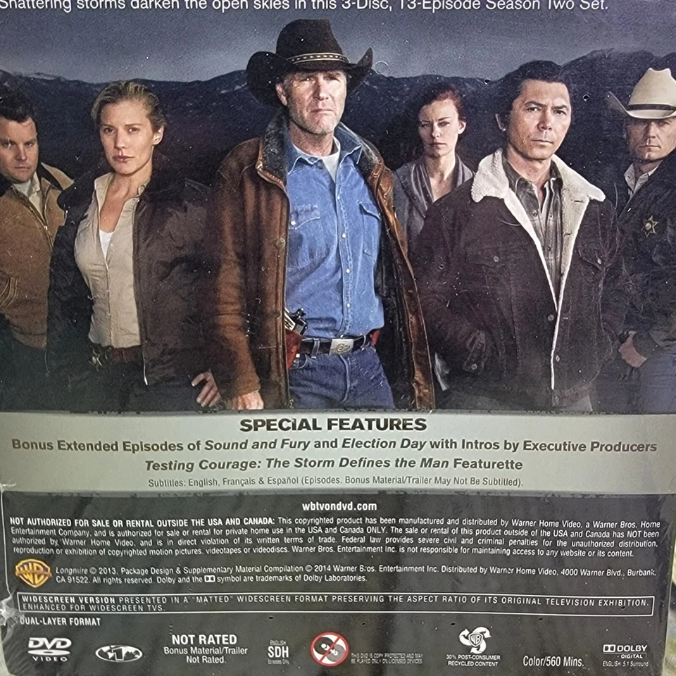 Longmire Season 2 DVD 2014 3-Disc Set NEW Sealed Widescreen A&E Western Series - Image 3 of 3