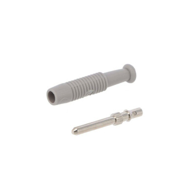 2X MST3GR Stecker 2mm Bananen 6A 60VDC grau Beschichtung: vernickelt HIRSCHMANN