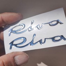 Paar 3D-Harzaufkleber mit dem Fiat 500 Riva-Logo