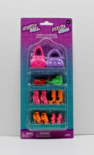 Doll Fashion Accessories Fits 11 Inch Doll 8 Piece Set Purses and Shoes
