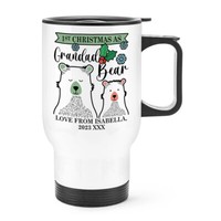 Personalisiert First Christmas Als GroßVater BäR Reise Becher Tasse Griff Liebe