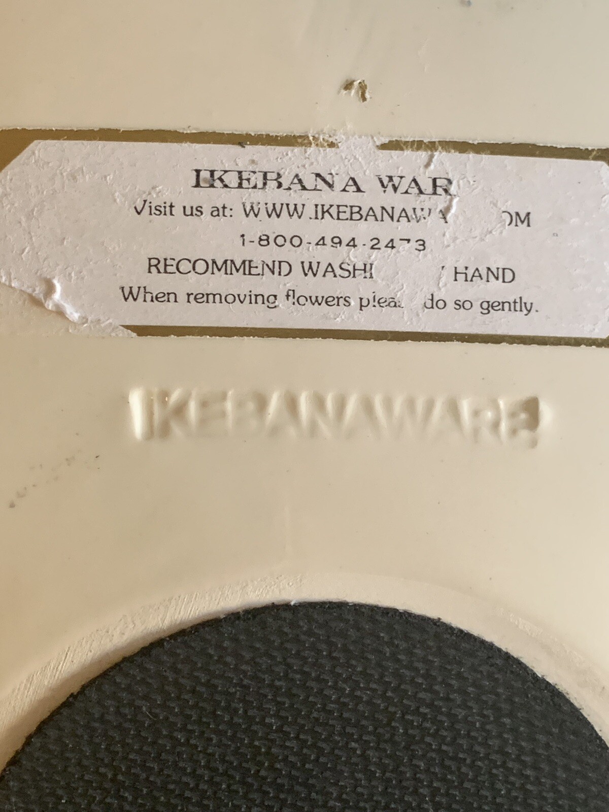 Ikebana Ware Large Round 12" Ceramic Vase Plate Tray Center Frog; Blue