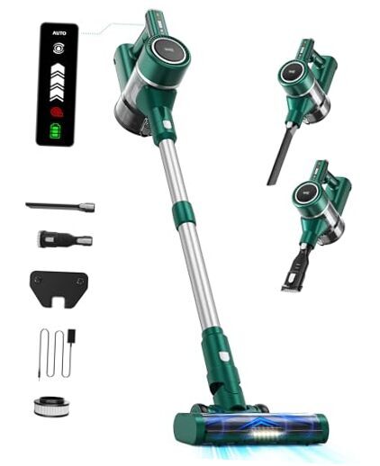 Stick Cordless Vacuum Clearner for Home, 50min Rechargable Battery for
