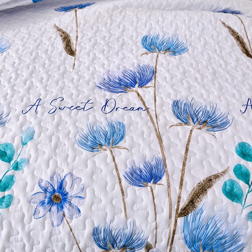 Bohemia Floral Quilted Coverlet Patchwork Comforter Bedspread Set Rug Queen Size - Picture 127 of 207