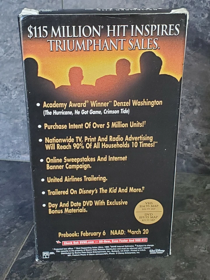 Remember The Titans VHS video store screener RARE Tape PROMO Walt Disney DEMO Foto 4 de 4