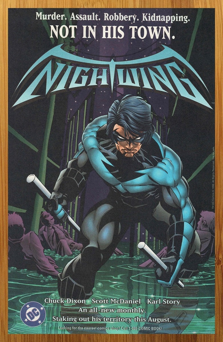 1996 DC Comics Nightwing Print Ad/Poster Batman Scott McDaniel