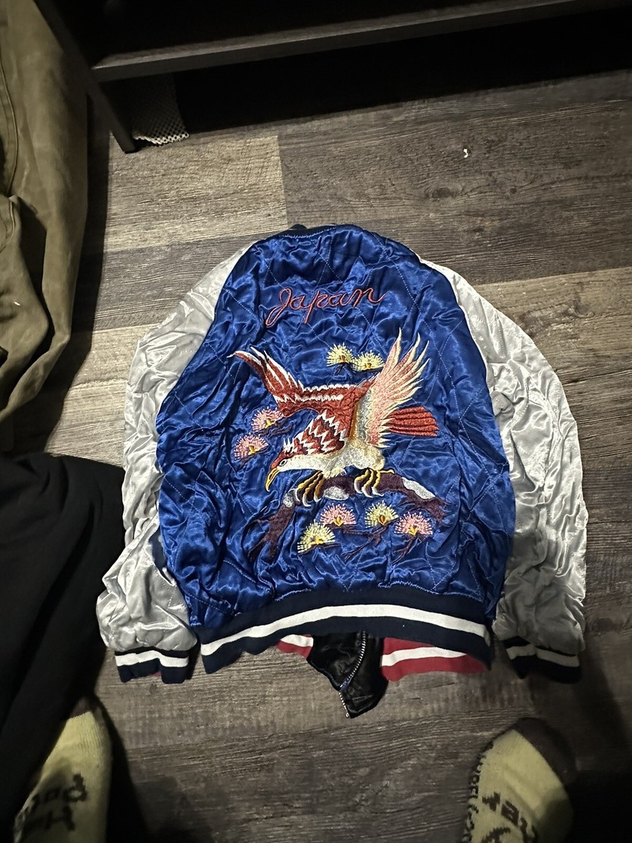 Topshop Reversible Embroidered Bomber Jacket Dragon/Phoenix Korea